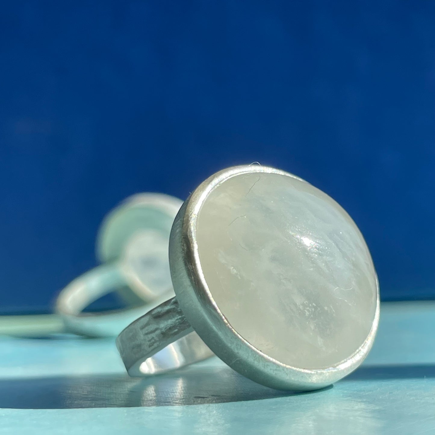 Cloudy Clear Quartz Maxi Flat Band