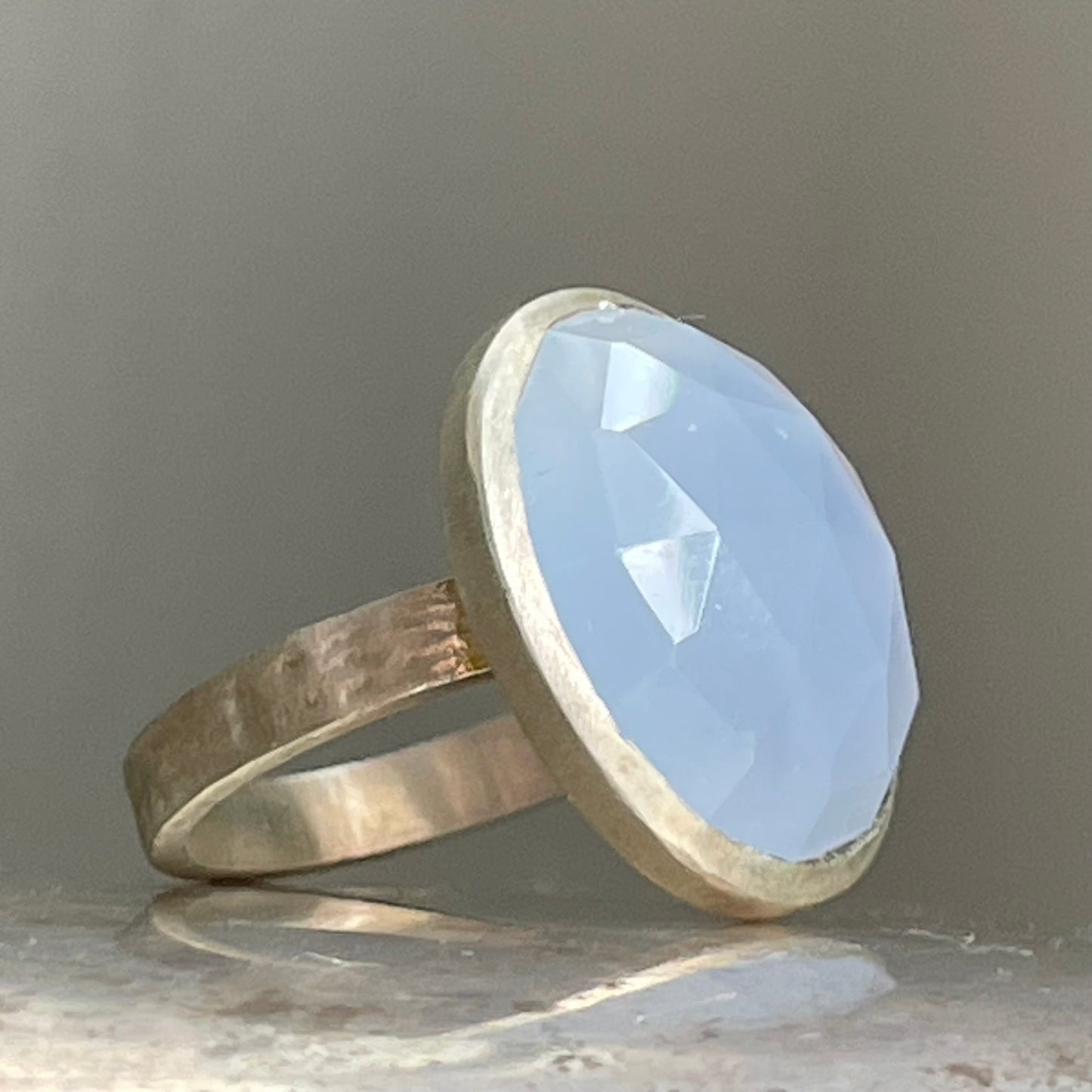 Chalcedony Blue Maxi Flat Band