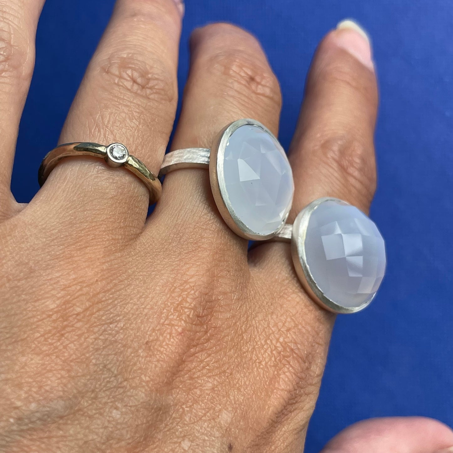 Chalcedony Blue Maxi Flat Band
