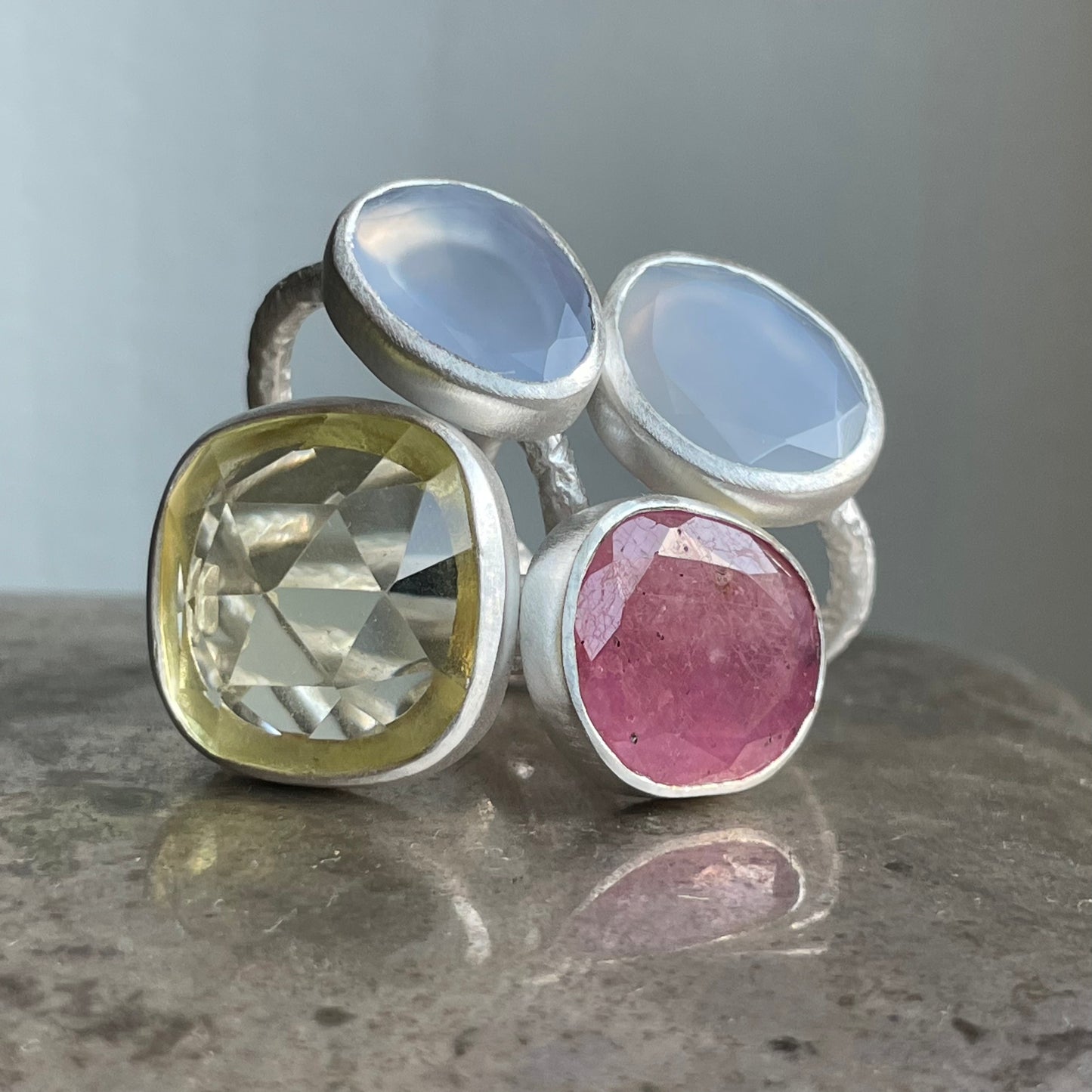 Chalcedony Blue Slice