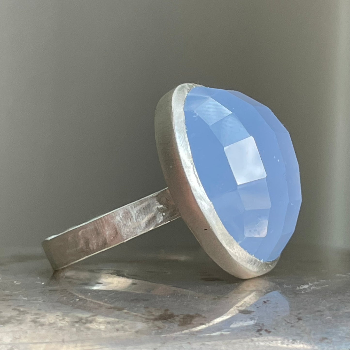 Chalcedony Blue Maxi Flat Band