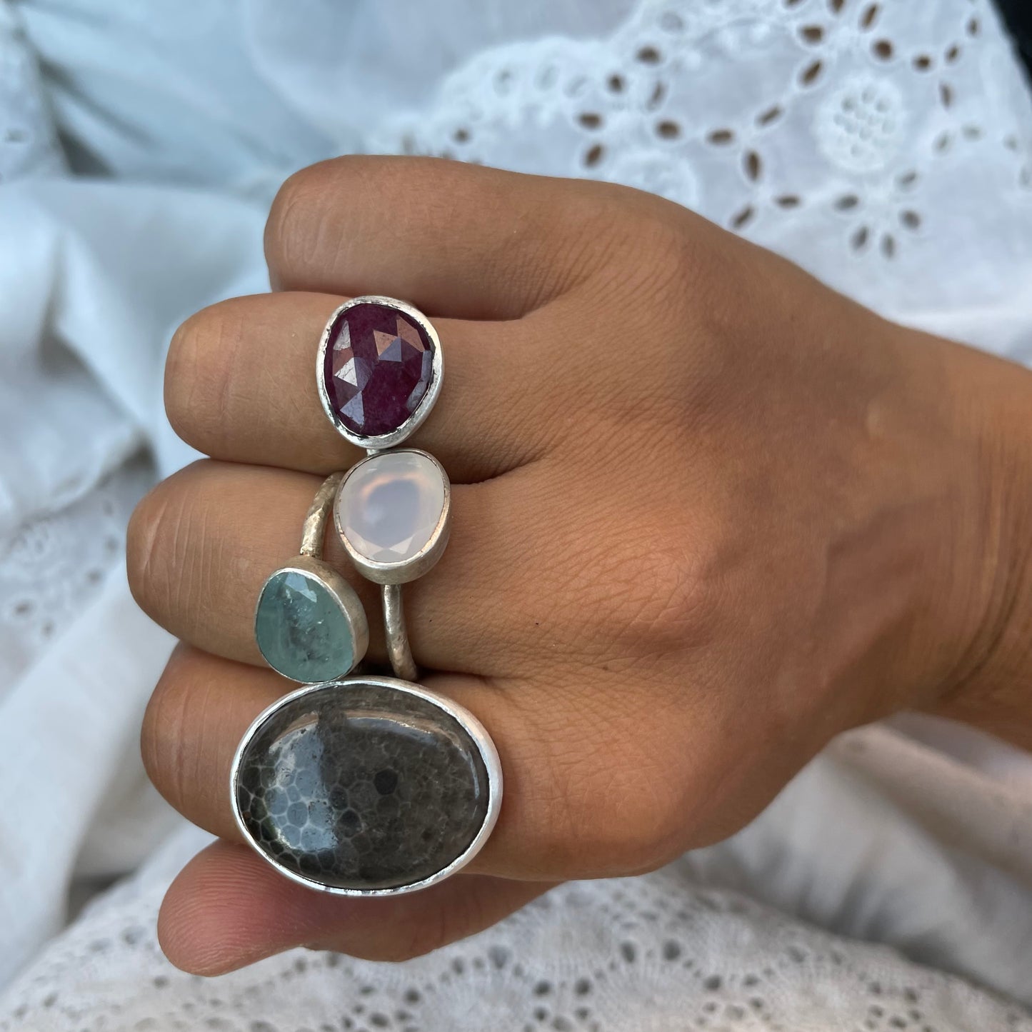 Chalcedony Blue Slice