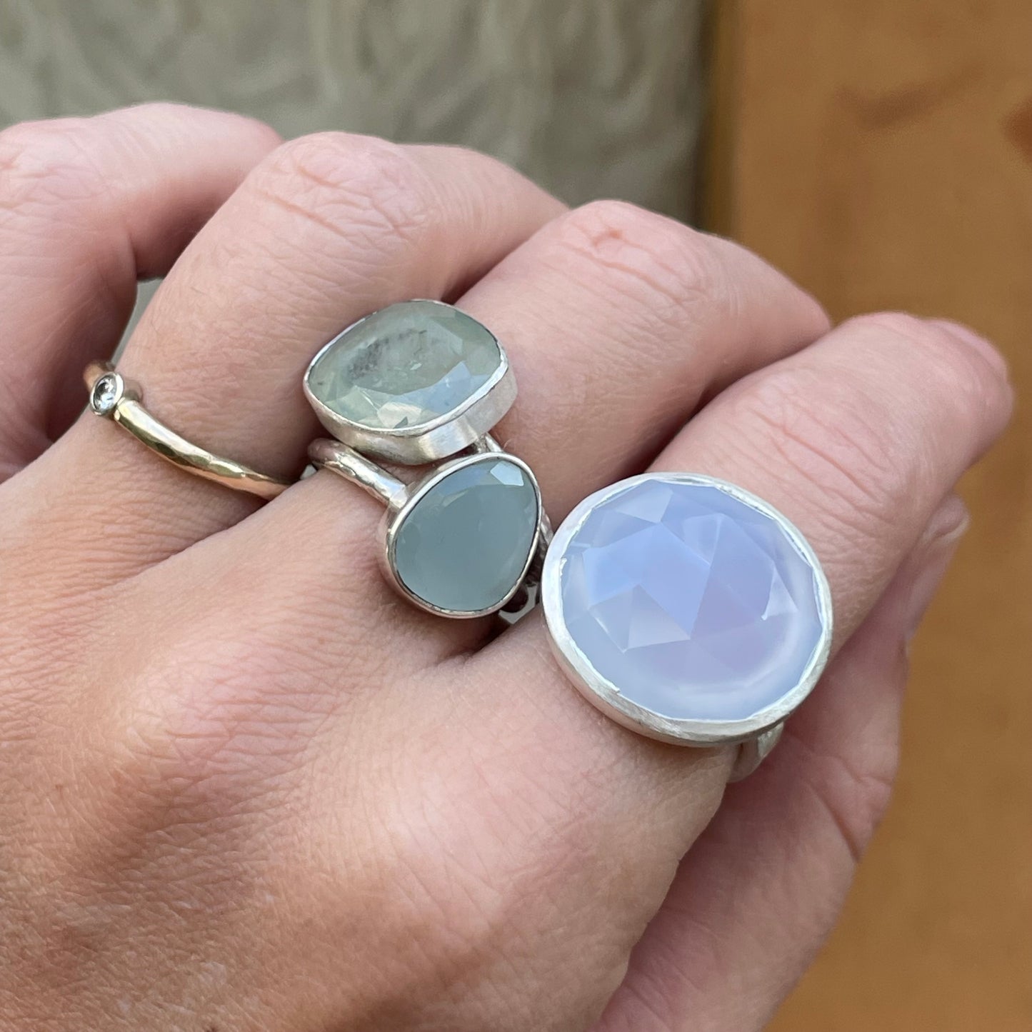 Chalcedony Blue Maxi Flat Band