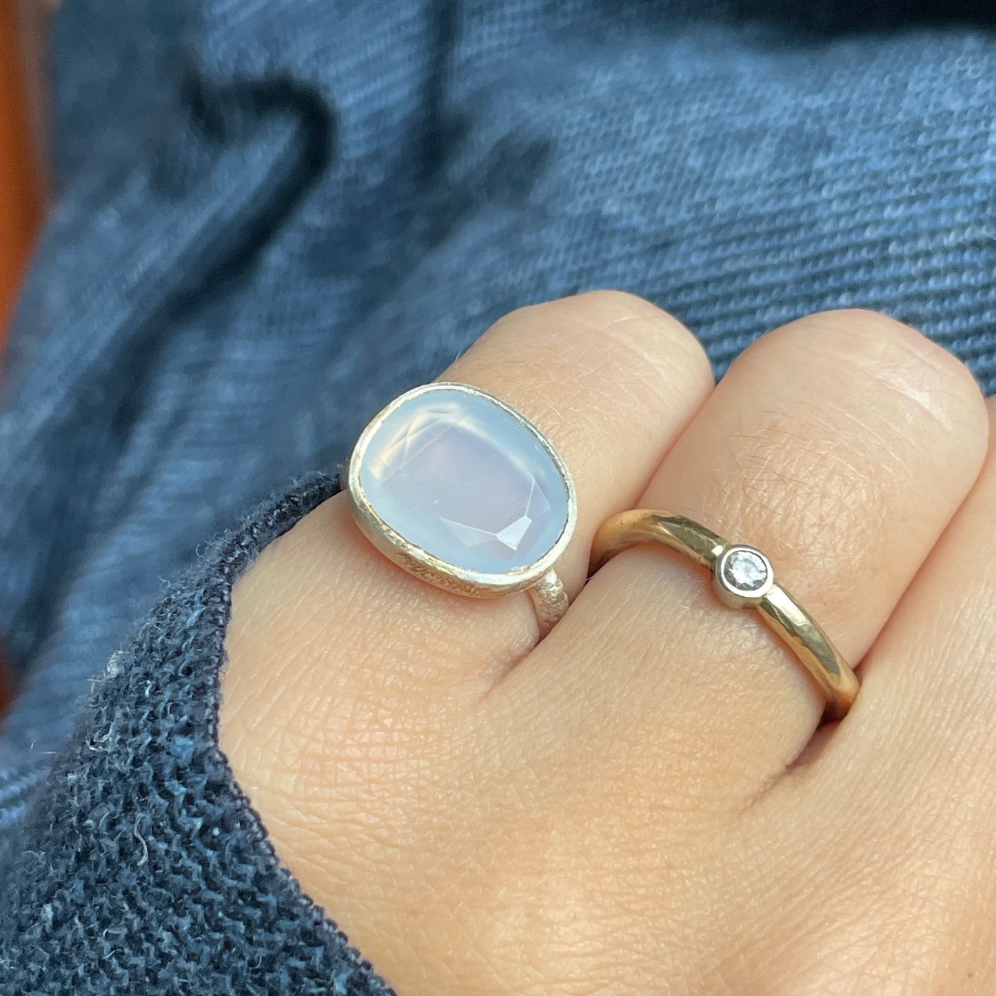 Chalcedony Blue Slice