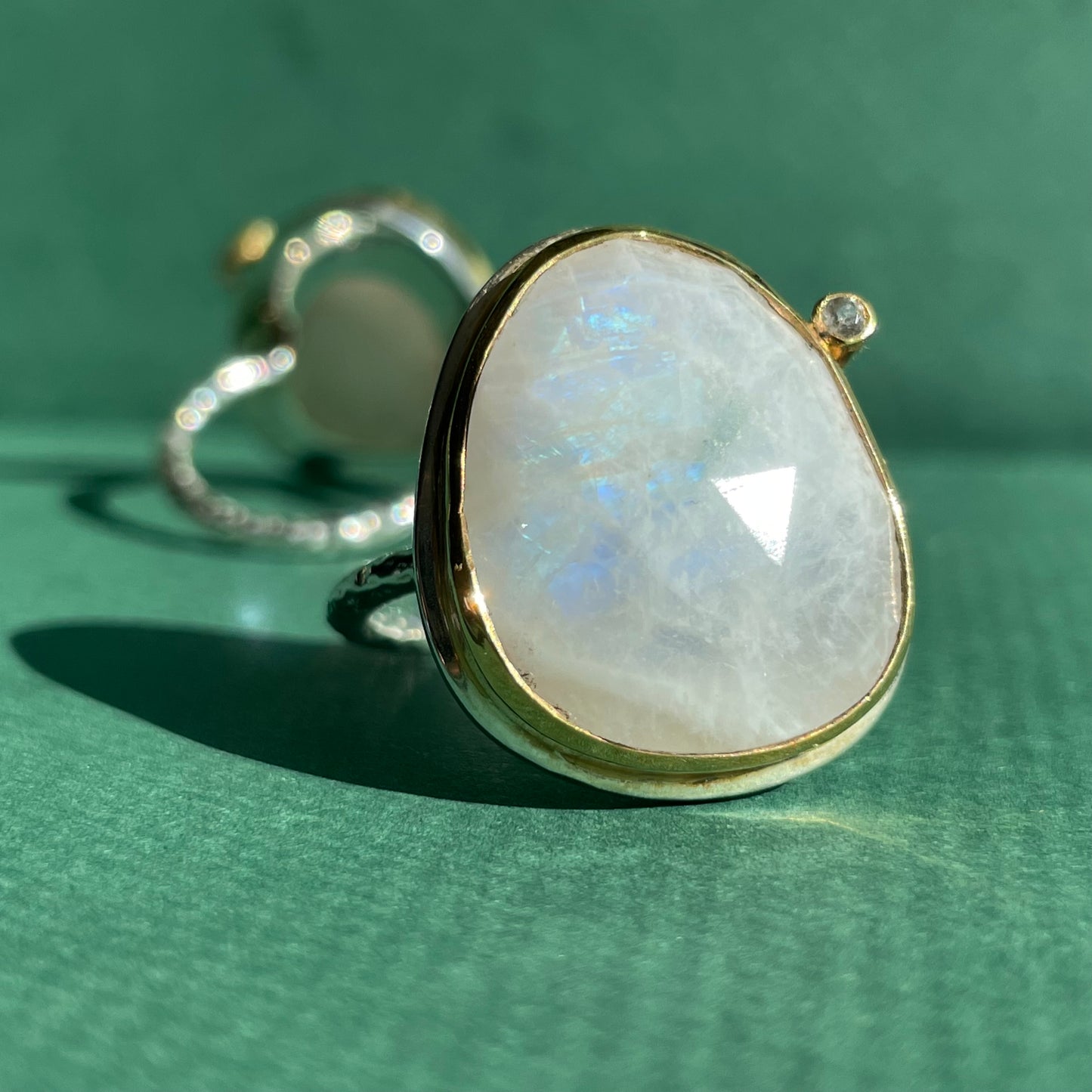Rainbow Moonstone + White Topaz Classic
