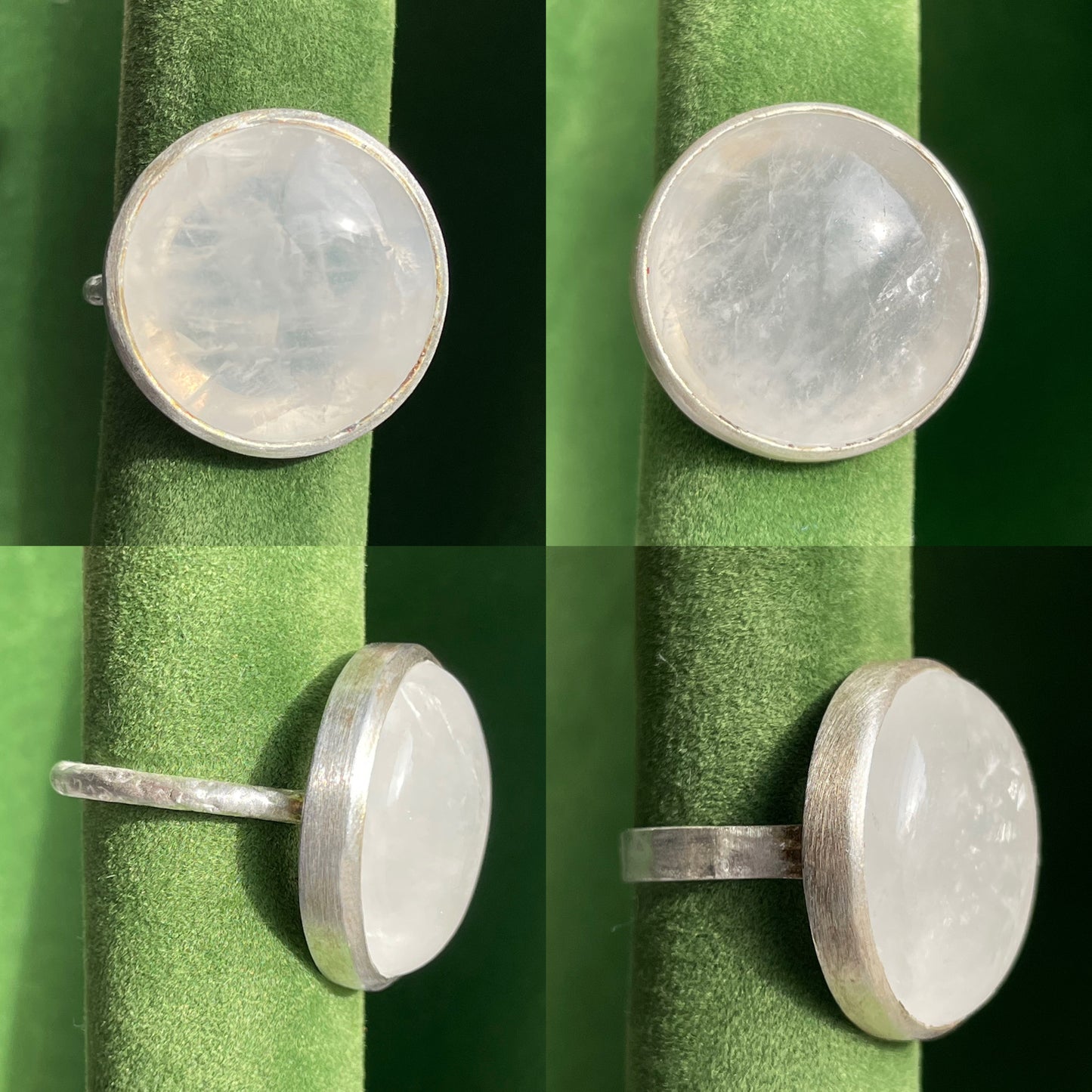 Cloudy Clear Quartz Maxi Flat Band