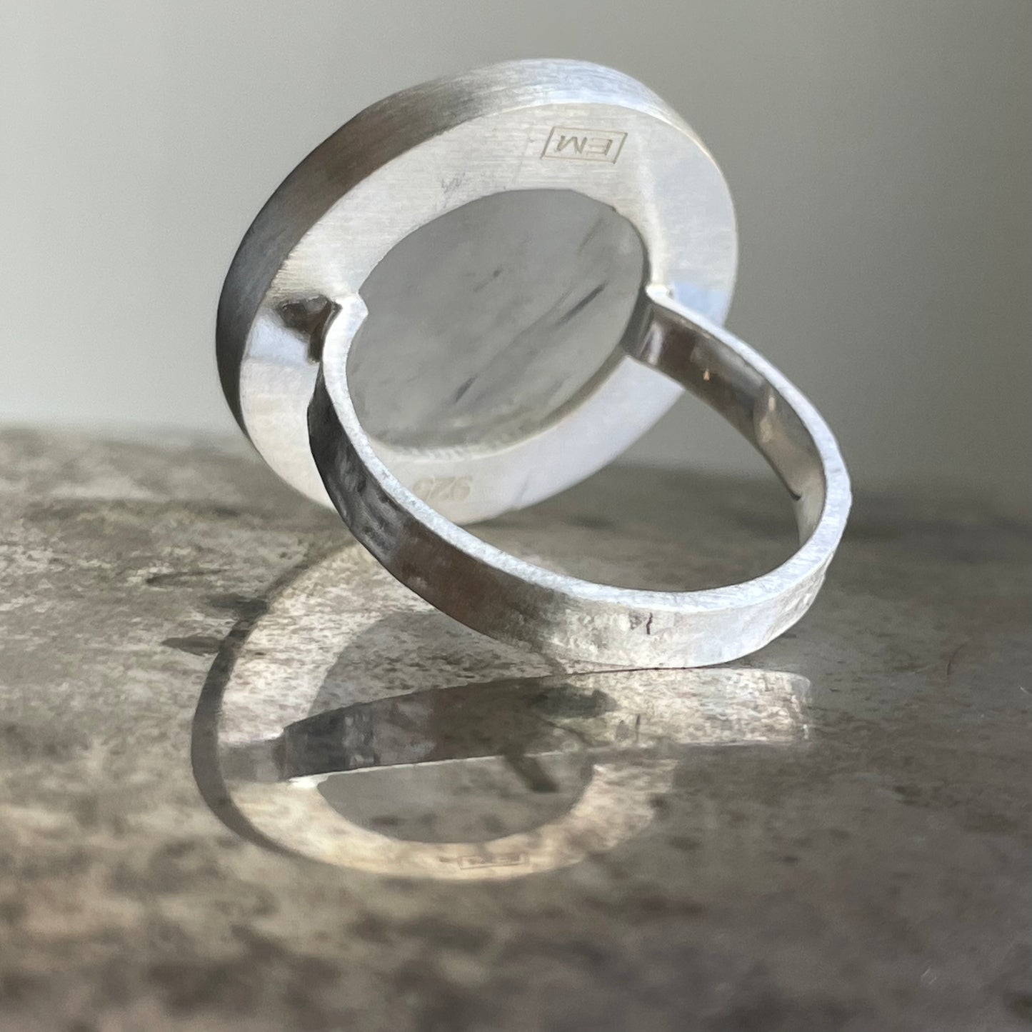 Cloudy Clear Quartz Maxi Flat Band