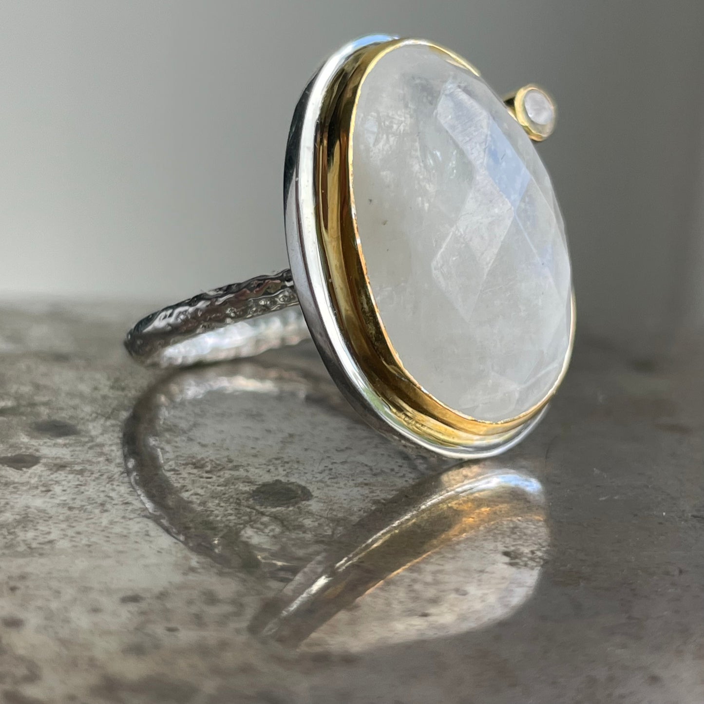 Rainbow Moonstone + White Topaz Classic