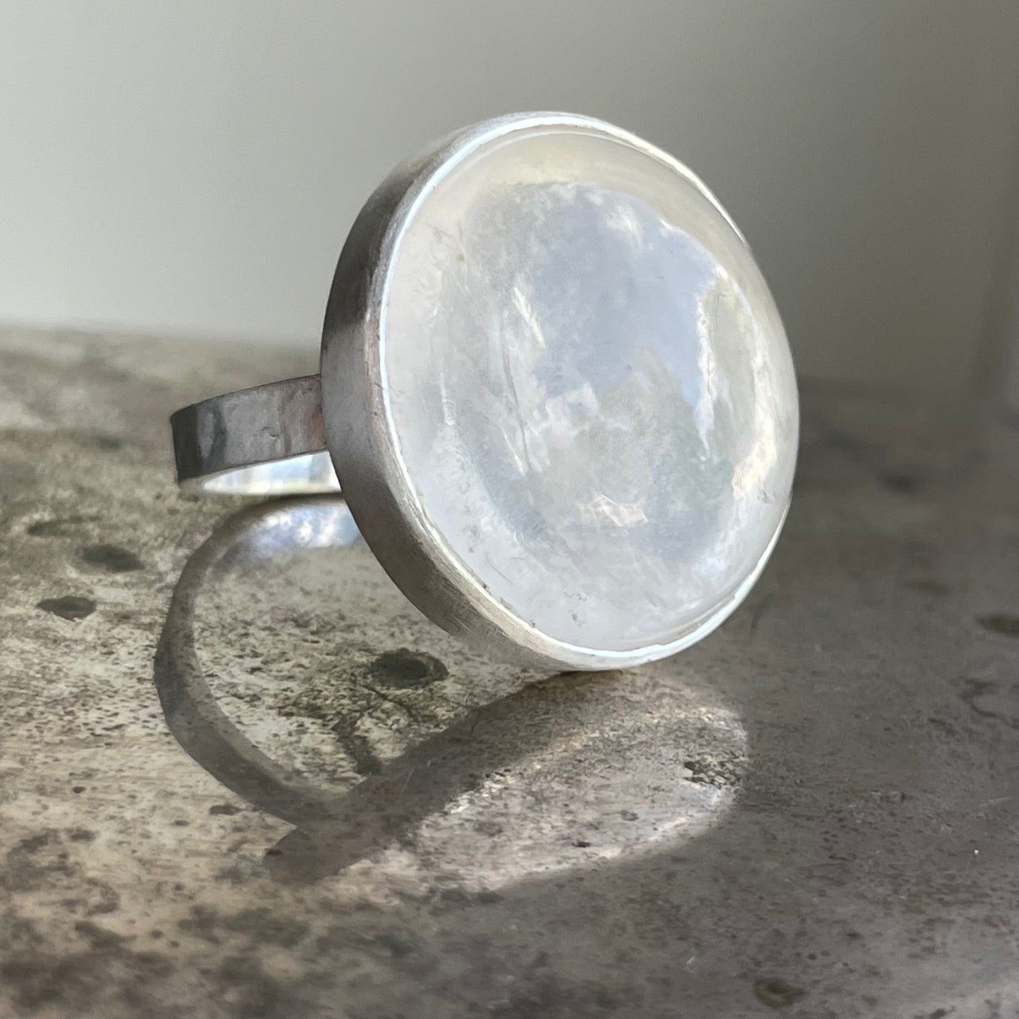 Cloudy Clear Quartz Maxi Flat Band