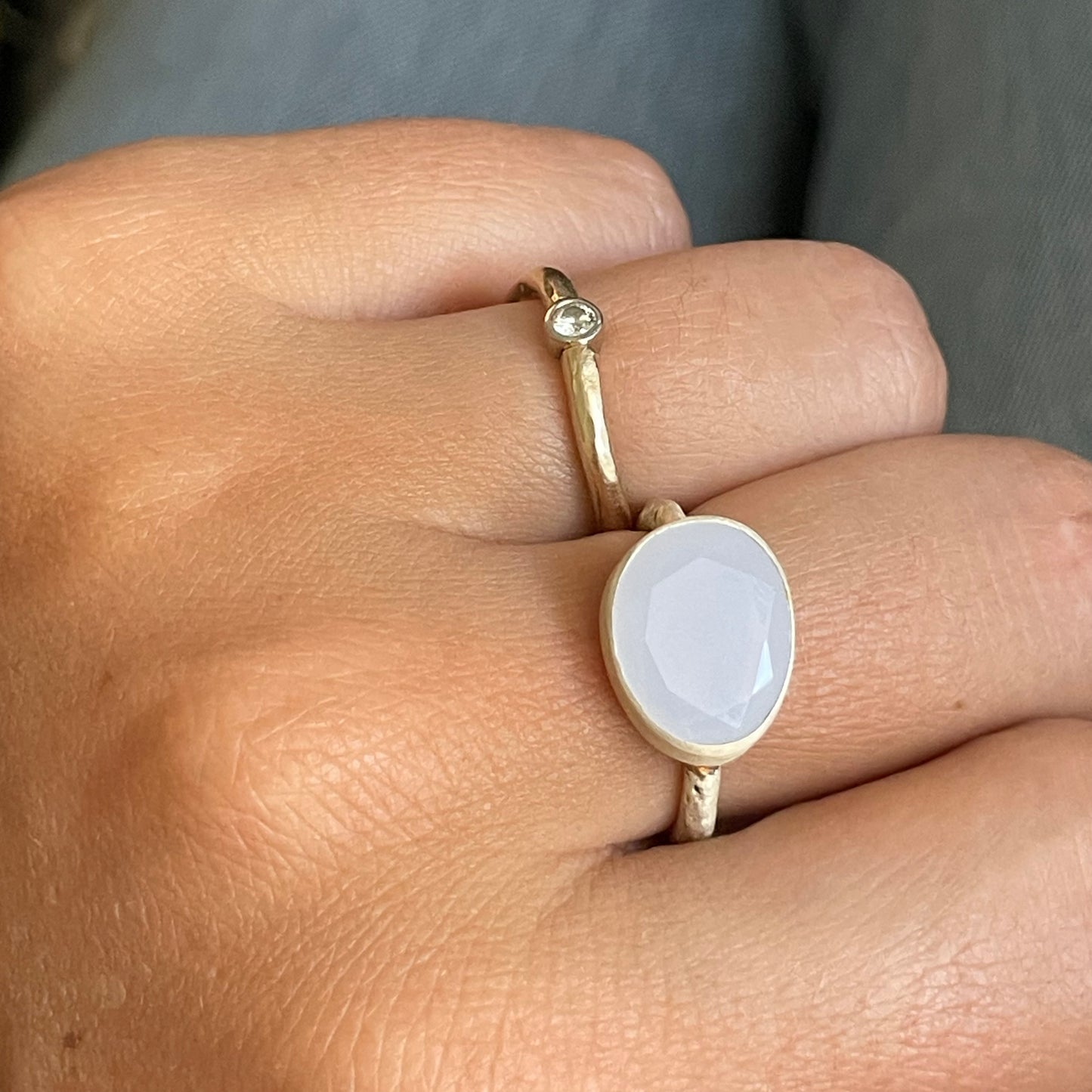Chalcedony Blue Slice