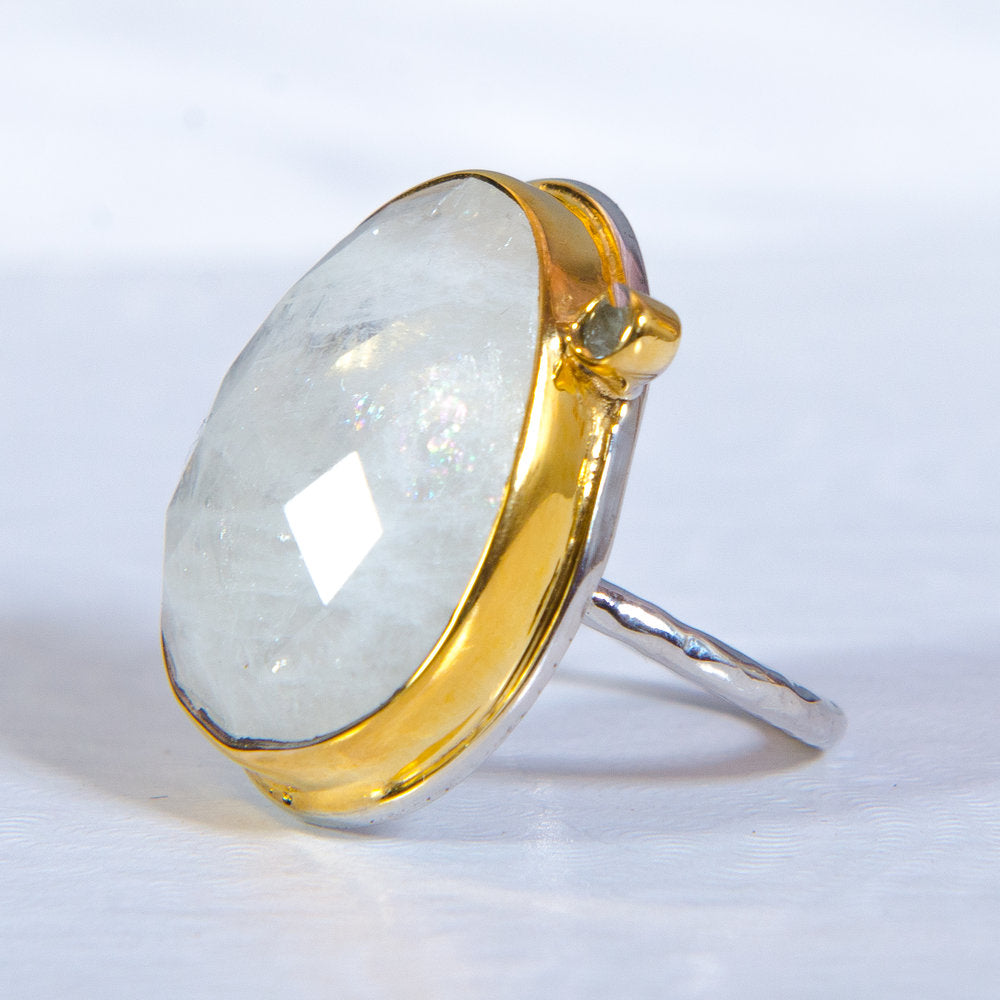 Rainbow Moonstone + White Topaz Classic