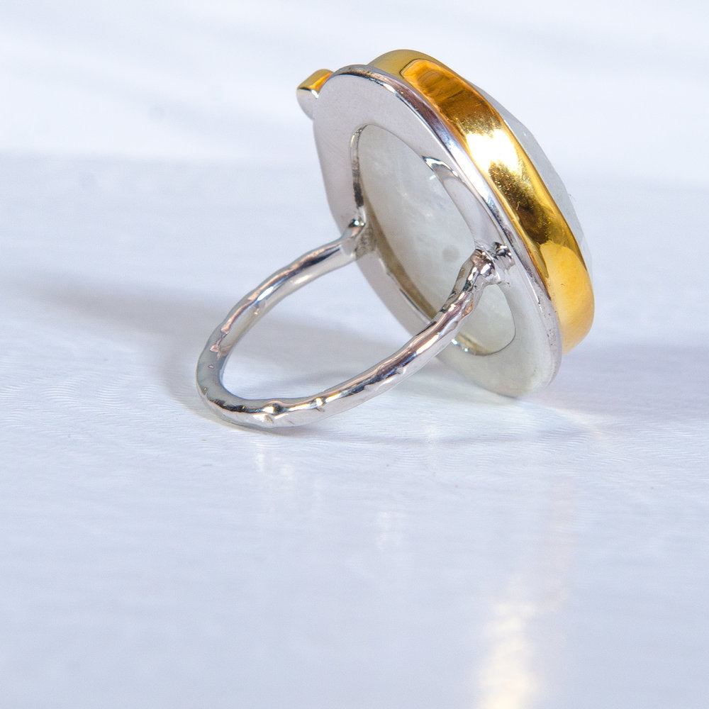 Rainbow Moonstone + White Topaz Classic