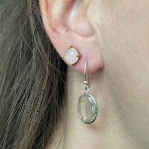 Rose Quartz Studs Gold