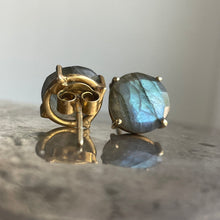 Load image into Gallery viewer, Labradorite Studs Gold