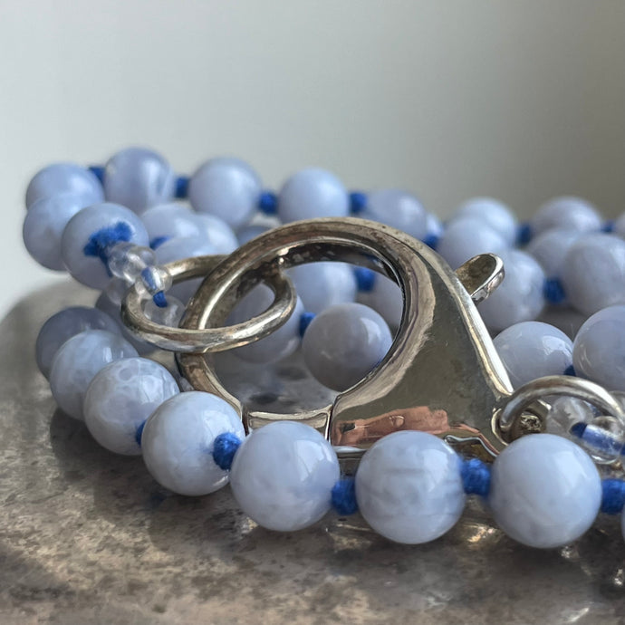 Blue Lace Agate Medium + Clasp