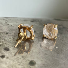 Load image into Gallery viewer, Clear Quartz Studs Gold