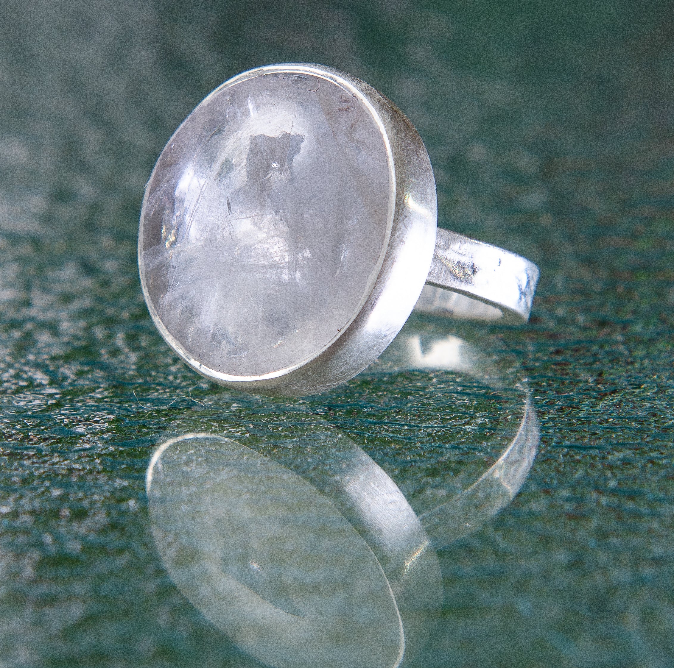 Clear quartz deals ring band