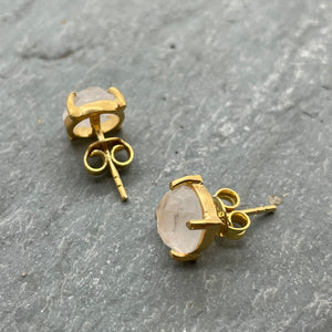 Clear Quartz Studs Gold