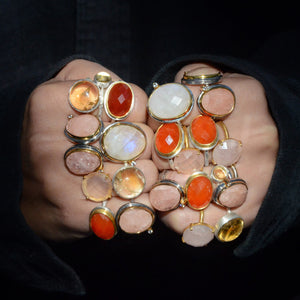 Rainbow Moonstone + White Topaz Classic