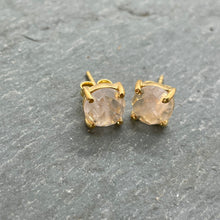 Load image into Gallery viewer, Clear Quartz Studs Gold