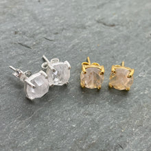 Load image into Gallery viewer, Clear Quartz Studs Gold
