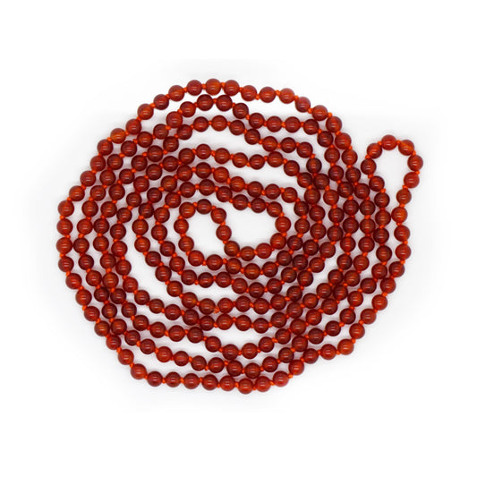 RED ONYX BEADS LONG - 71" (180cm)